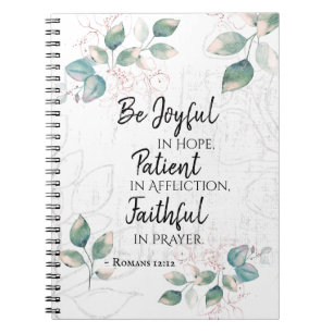 Caderno Espiral Romanos 12:12 Sejam Jovens na Esperança, Fiéis n