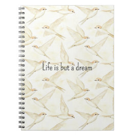 Caderno Espiral Romantic Birds life is but a dream 