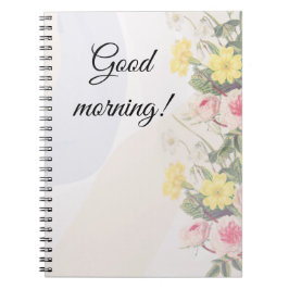 Caderno Espiral Romantic cottage flowers wallpaper