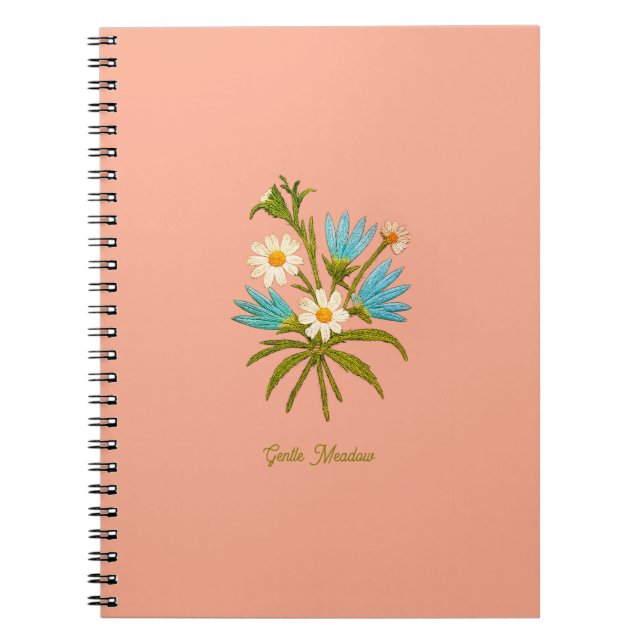 Caderno Espiral Romantic Flower – Botanical Fantasy Bouquet Pillow (Frente)