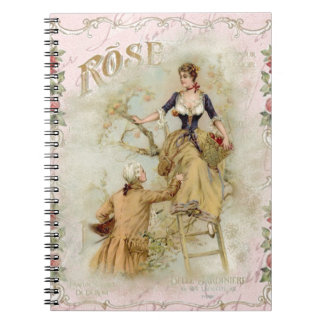 Caderno Espiral Romântica Paris Amante rosa shabbychic