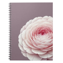 Caderno Espiral Romântico Blush Mauve Fumê Floral Botânico