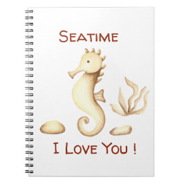 Caderno Espiral Romântico Minimalista Verão ao Mar