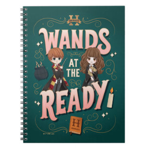 Caderno Espiral Ron & Hermione Wands no Ready