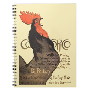 Caderno Espiral Rooster Steinlen Cocorico Arte Francesa