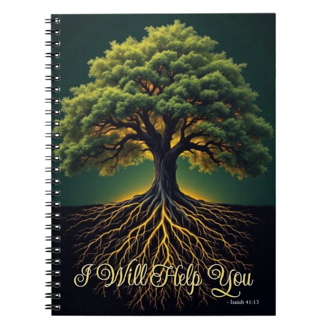 Caderno Espiral Rooted in Faith Growth Journal - Oak Tree Art (Frente)
