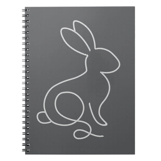 Caderno Espiral Rope Bunny Rabbit Minimamente Design moderno (Frente)
