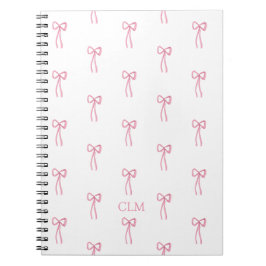 Caderno Espiral Rosa Arco Pequeno Monograma