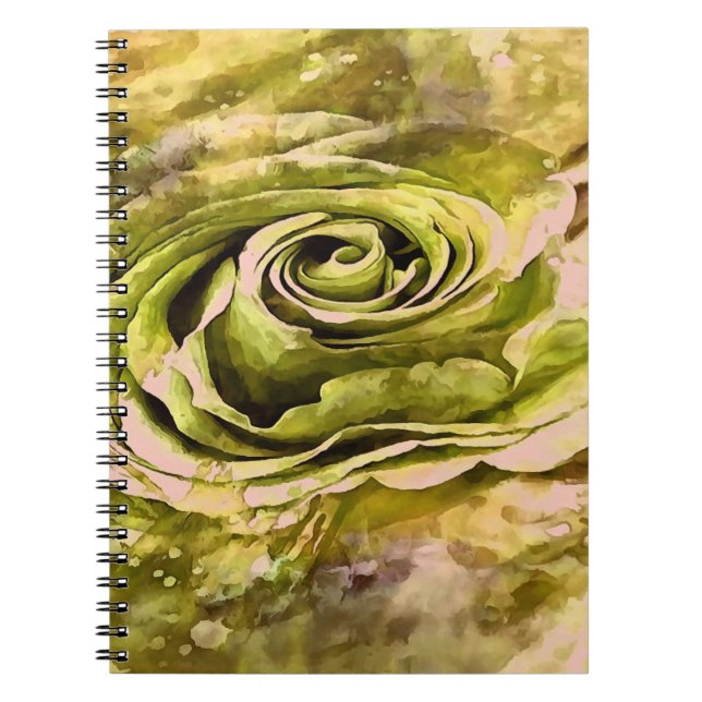 Caderno Espiral Rosa artística amarela e Cinza (Frente)