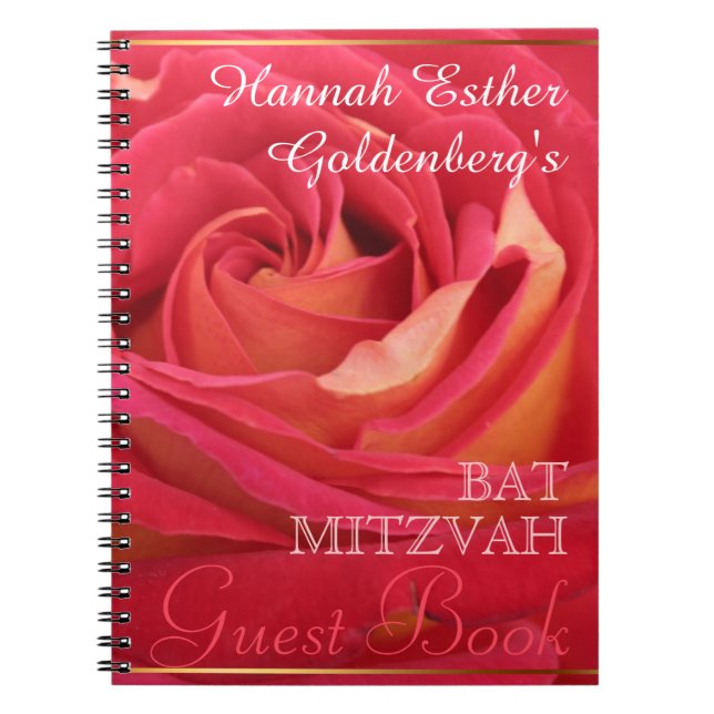 Caderno Espiral Rosa Bat Mitzvah — Livro de Convidados (Frente)