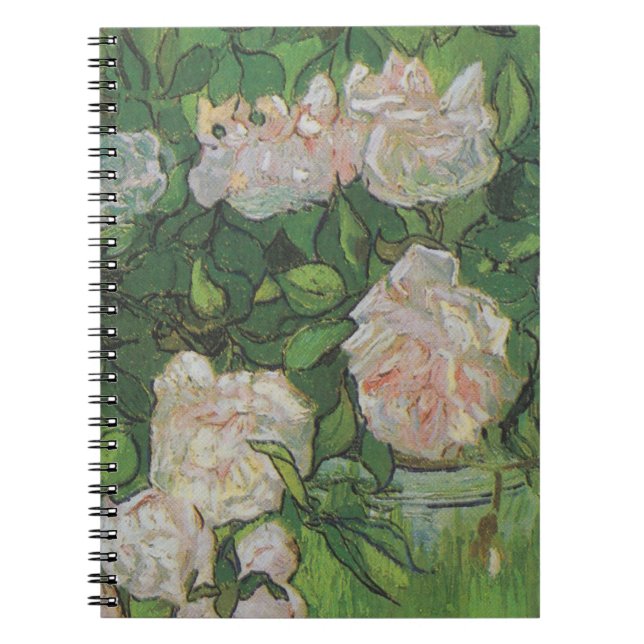 Caderno Espiral Rosa Bush por Vincent Van Gogh (Frente)