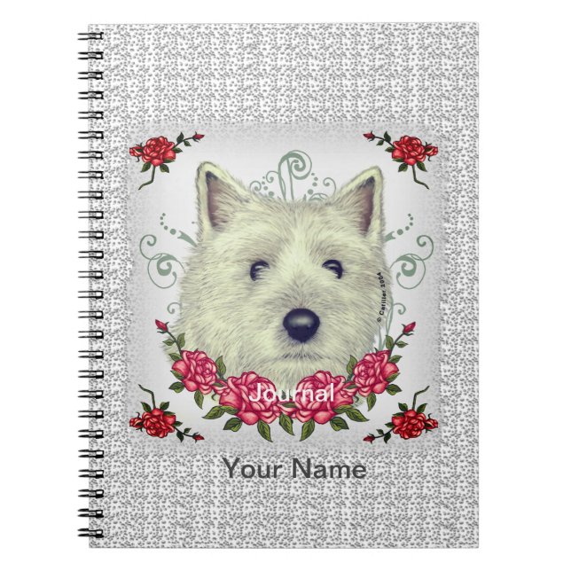 Caderno Espiral Rosa Cairn Terrier (Frente)
