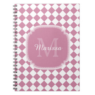 Caderno Espiral Rosa Chic Cashmere Monograma e Nome controlados