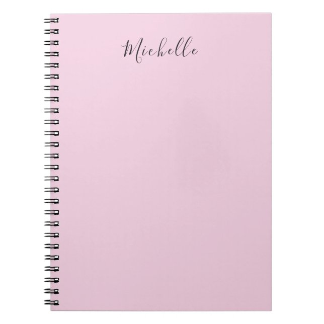 Caderno Espiral Rosa Claro Profissional Caligrafia Clássica Única (Frente)