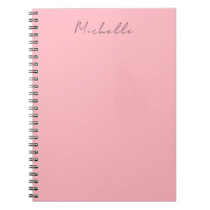 Caderno Espiral Rosa Claro Profissional Único Clássico Caligrafia