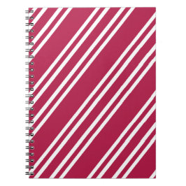 Caderno Espiral Rosa com Listras Brancas