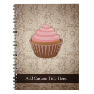 Caderno Espiral Rosa/cupcake de Brown