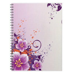 Caderno Espiral Rosa da Prairie da Flor Roxa