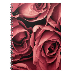 Caderno Espiral Rosa de colheita romântica