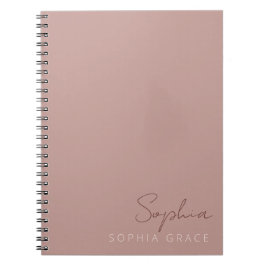 Caderno Espiral Rosa de Dusty de Script Manuscrito Moderno Persona