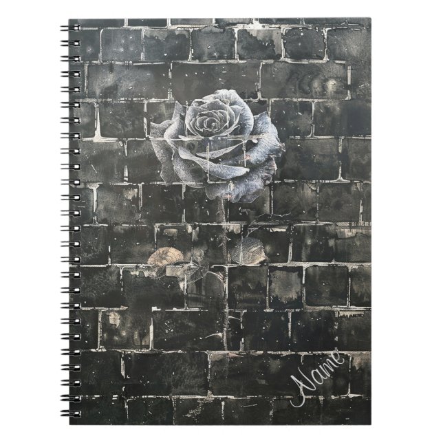 Caderno Espiral Rosa de Grafite personalizado de aspecto escuro (Frente)