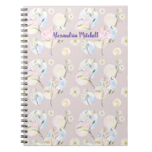 Caderno Espiral Rosa de Jardim da Princesa Leiteira