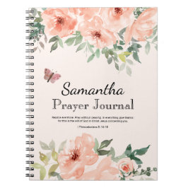 Caderno Espiral Rosa de Pêssego de Aquarela Diário