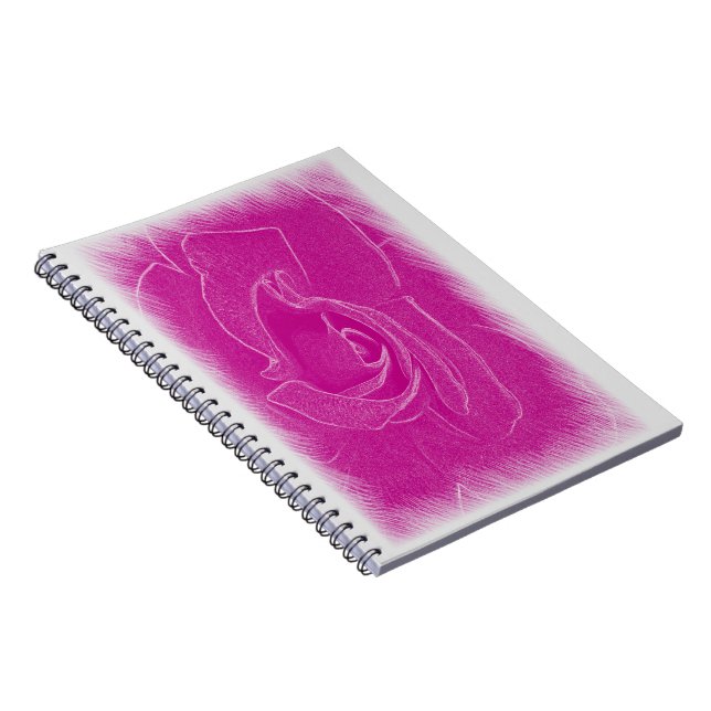 Caderno Espiral Rosa de renda magenta (Lado Direito)