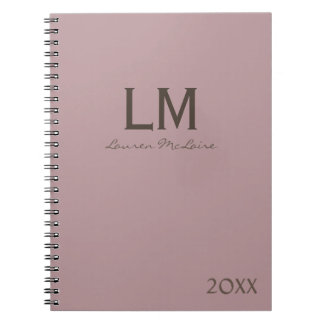 Caderno Espiral Rosa Desbotado Suave Minimalista Moderno Profissio