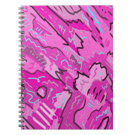 Caderno Espiral Rosa! Diversão com Abstrato Art