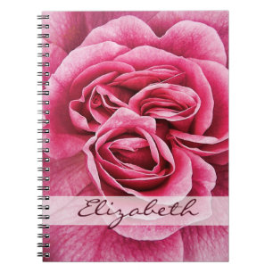 Caderno Espiral Rosa do rosa personalizado