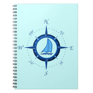 Caderno Espiral Rosa do veleiro e de compasso
