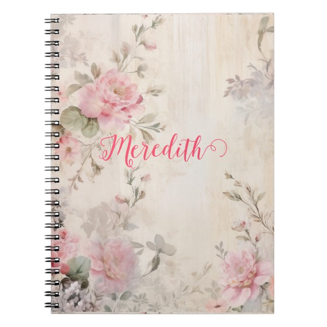 Caderno Espiral rosa dourado, folha cor-de-rosa, embalagem de nata (Frente)