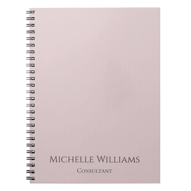 Caderno Espiral Rosa Dourado Minimalista Simples Feminino Profissi (Frente)
