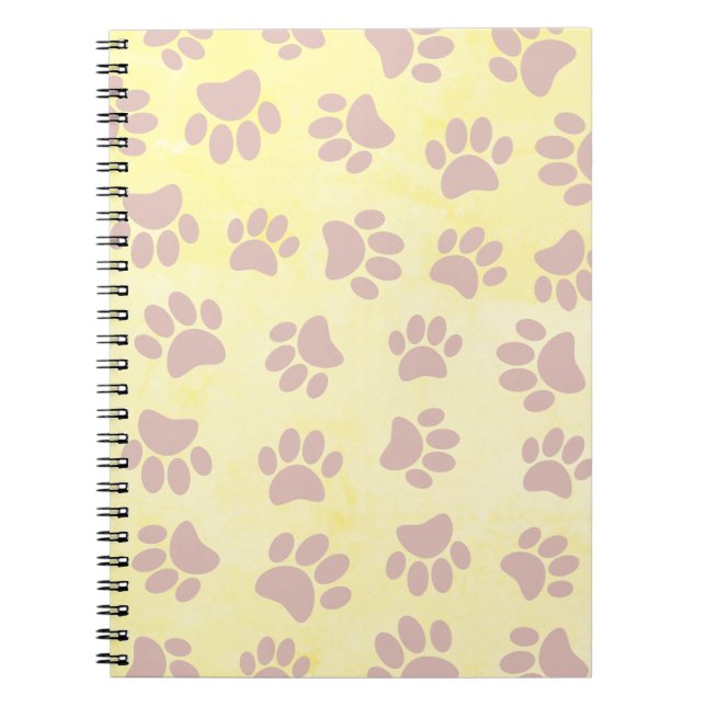 Caderno Espiral Rosa Dourado no padrão de papel antigo (Frente)