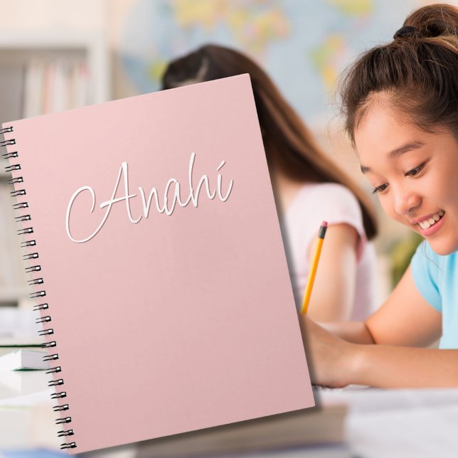 Caderno Espiral Rosa Dourado personalizado (Criador carregado)