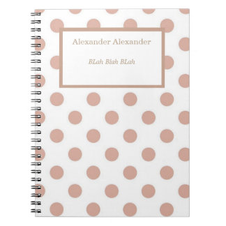 Caderno Espiral Rosa Dourado Pokadot NoteBook