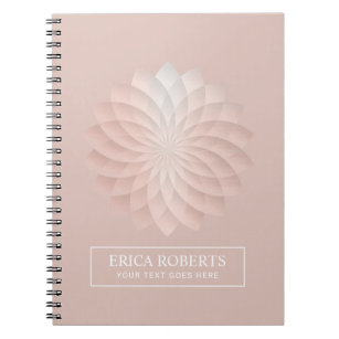 Caderno Espiral Rosa Dourado Yoga Bem-estar do Lotus Flower