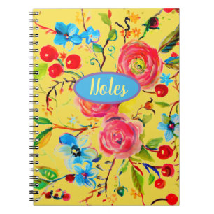 Caderno Espiral Rosa e Cherry Blossom Sunshine