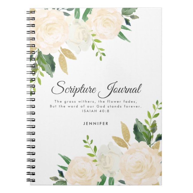 Caderno Espiral Rosa e Diário de script personalizado com brilho (Frente)