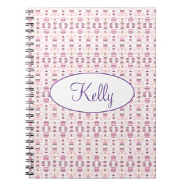 Caderno Espiral Rosa E Mauve Padrão