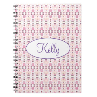 Caderno Espiral Rosa E Mauve Padrão