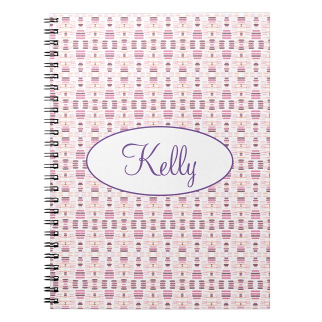 Caderno Espiral Rosa E Mauve Padrão (Frente)