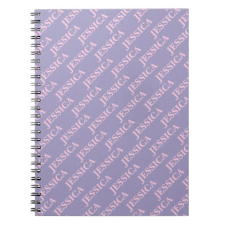 Caderno Espiral Rosa e Roxo Feminino Nome Escritório Feminino