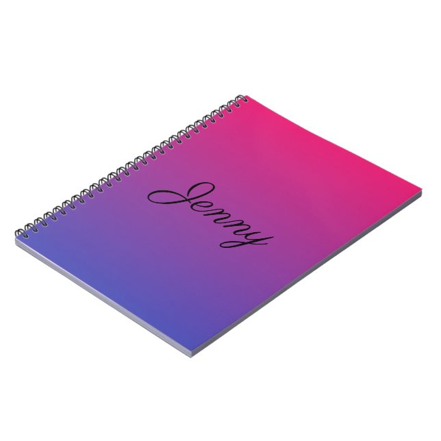 Caderno Espiral Rosa e Roxo Ombre (Left Side)