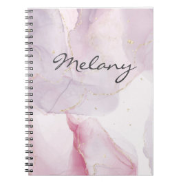 Caderno Espiral Rosa e violeta com nome