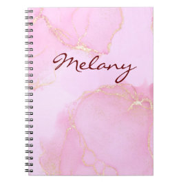 Caderno Espiral Rosa e violeta com o nome do notebook