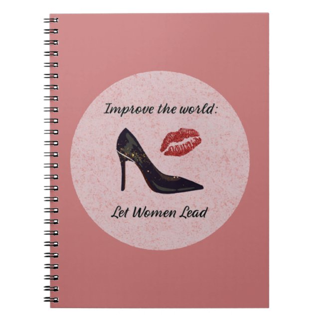 Caderno Espiral Rosa Inspiradora deixa as mulheres liderarem (Frente)