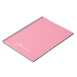 Caderno Espiral Rosa Marrom Bege Geométrico Personalizado