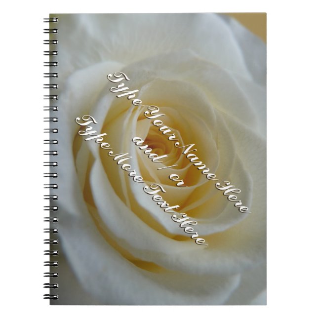 Caderno Espiral Rosa Notebook Personaliza Livro Branco Romântico (Frente)